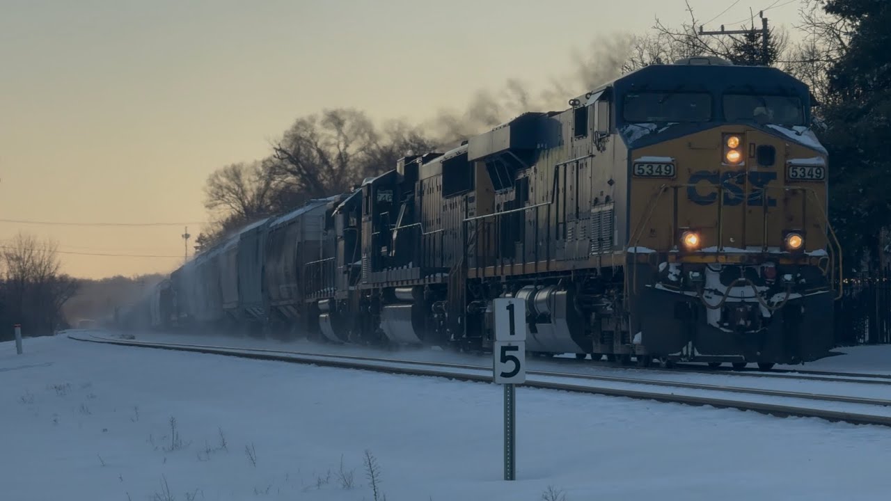 CSX M506 in 10” of snow in Glendale, Ohio