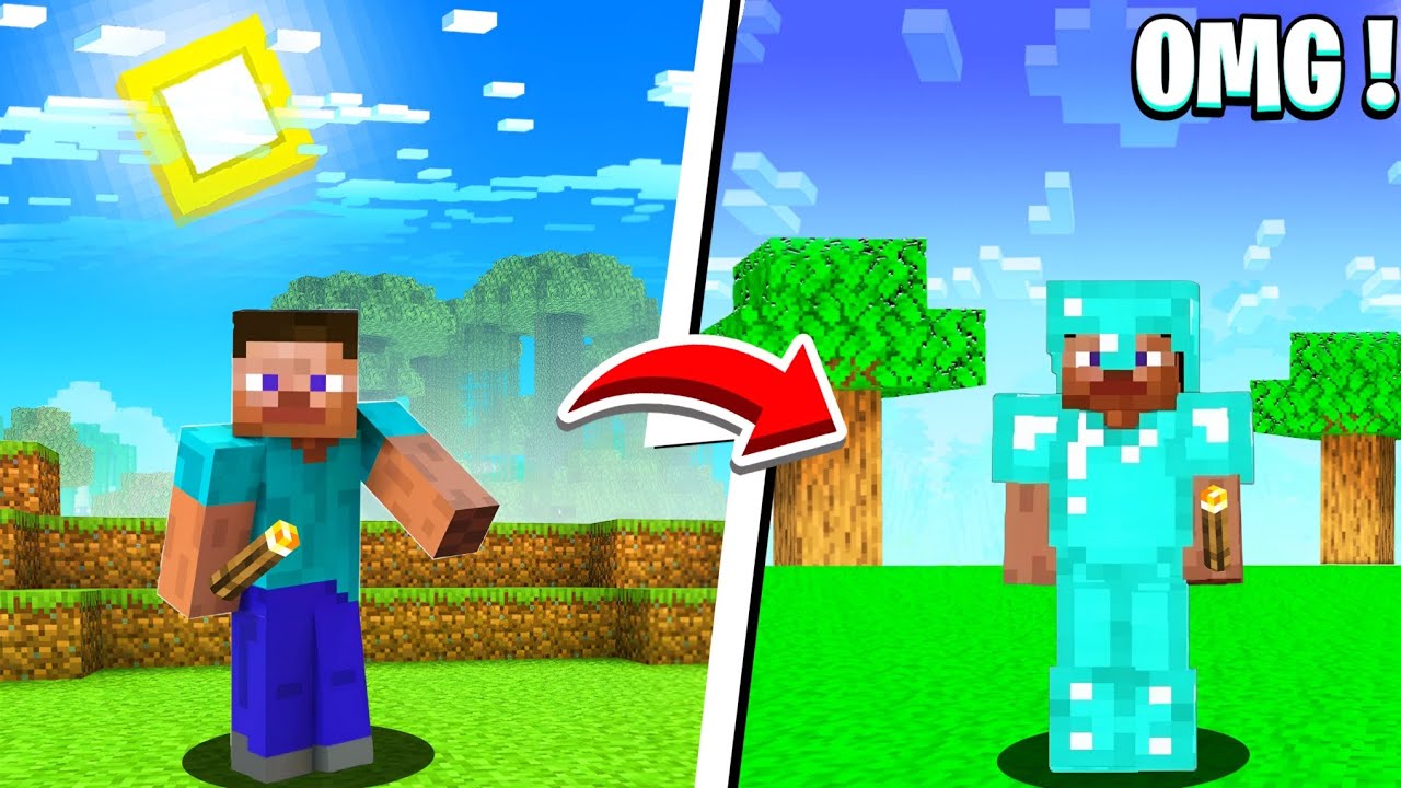 Minecraft but torch gives op items !