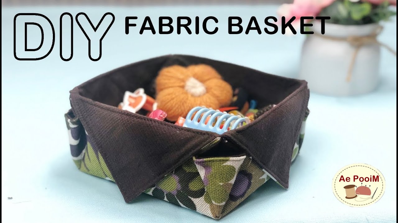 DIY  FABRIC BASKET IN 5 MINUTES | วิธีทำตะกร้าผ้าใส่ของแบบง่ายๆ