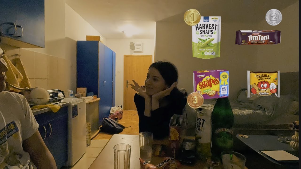 European girlfriend tries Australian snacks