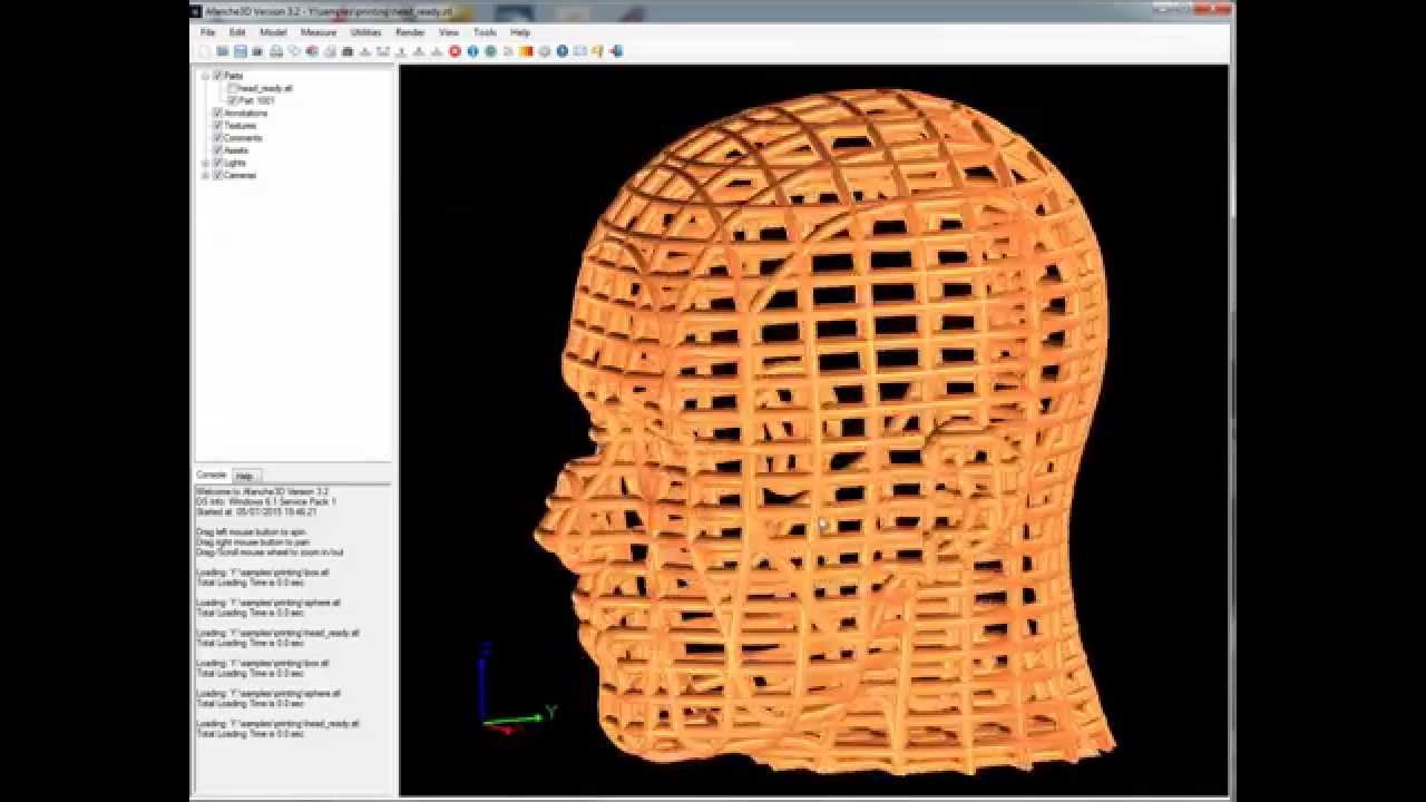 Create 3D wireframe of a 3D geometry with Afanche3D