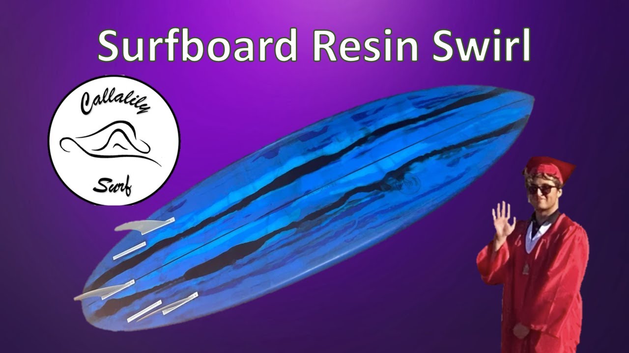 Surfboard Epoxy Resin Swirl and Pin Lines