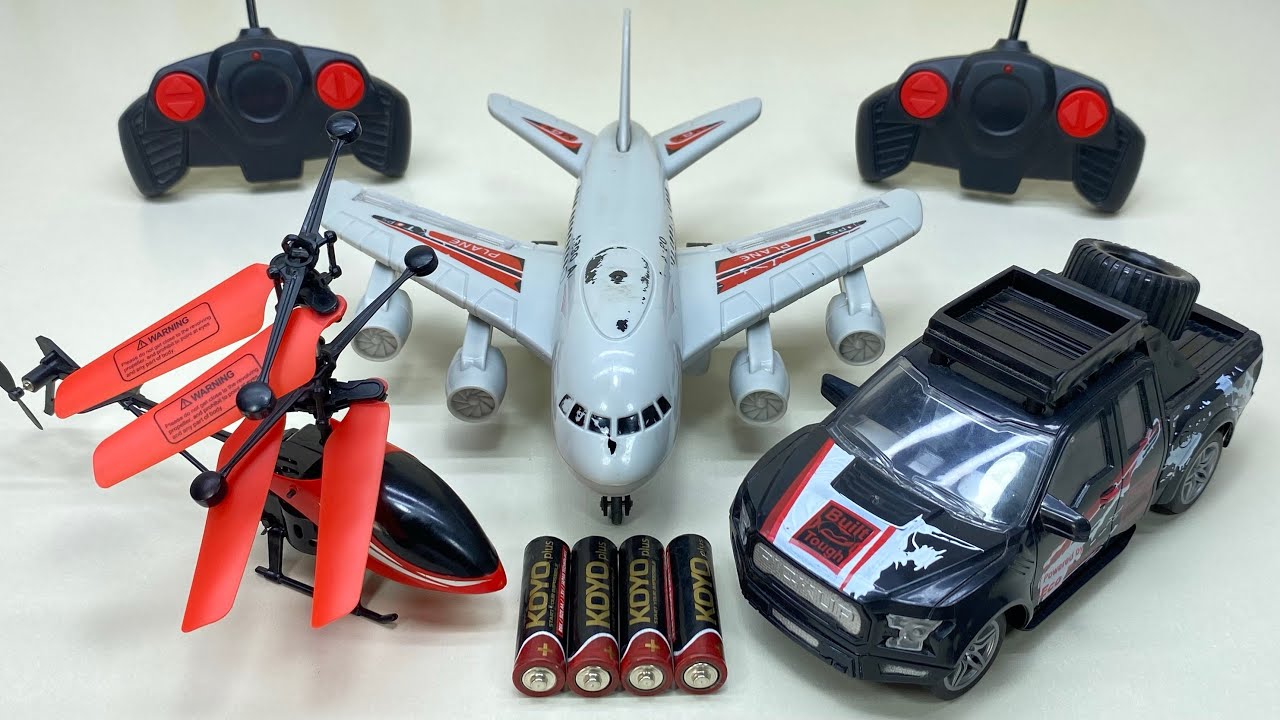 3D Light RadioControl Car with RemoteControl RC Helicopter and A380 Airbus Unboxing& Testing,Review😍