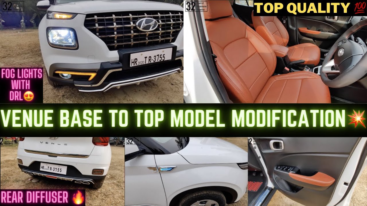 VENUE Base to TOP Model Modified with CUSTOM Interior Exterior 😍💯| Venue Accessories | CAR MAN INDIA