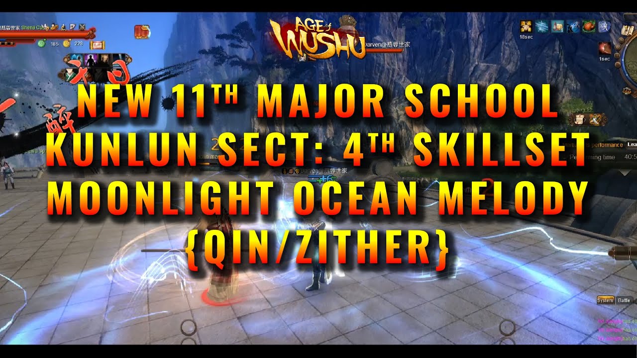 九阴真经 | Age of Wushu【4K】NEW Kunlun Sect -4th Skillsets (Moonlight Ocean Melody)