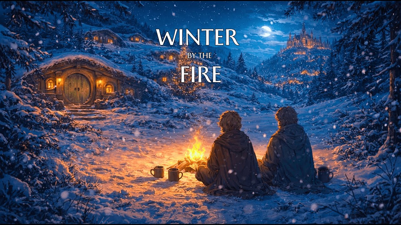 Winter by the Fire | Cozy Hobbit Hearth Ambience & Soft Music for Writing & Study