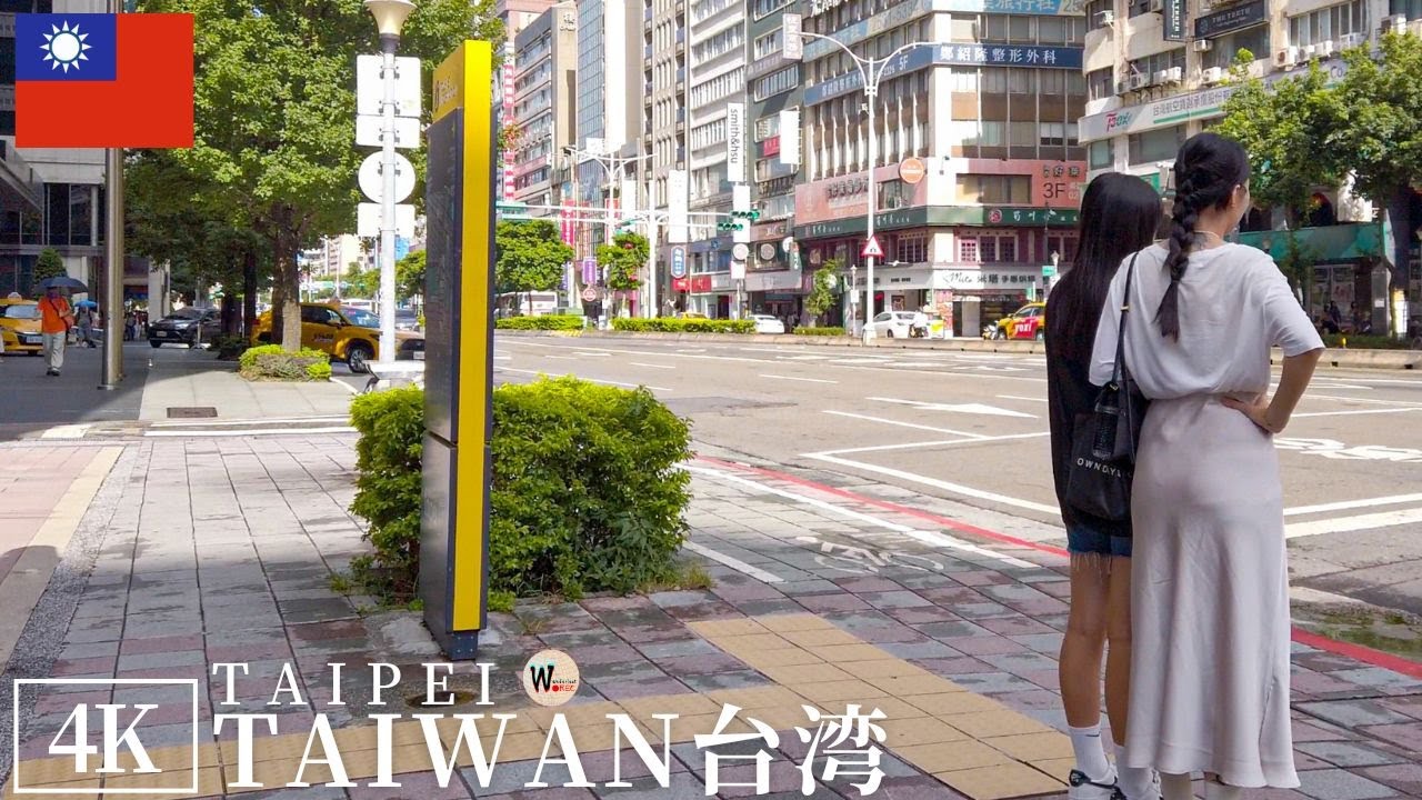 Taipei City Center Exploring - Taiwan Walking Tour 4K