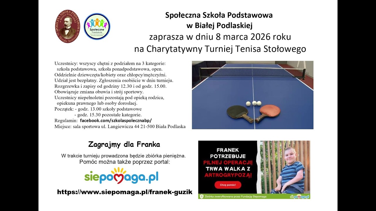 Turniej charytatywny dla Franka