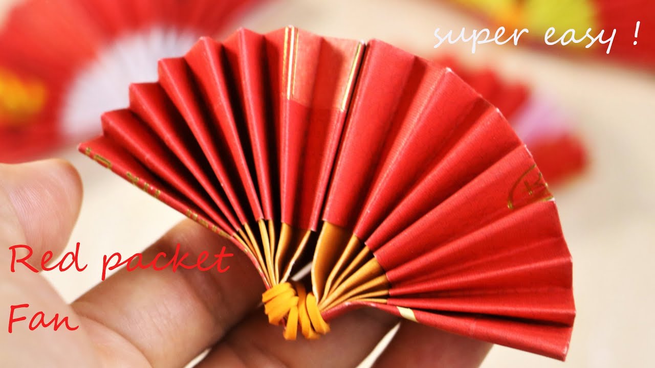 Chinese New Year Decorations Ideas / 红包扇子 | Mini paper fan making #DIYpaperFan