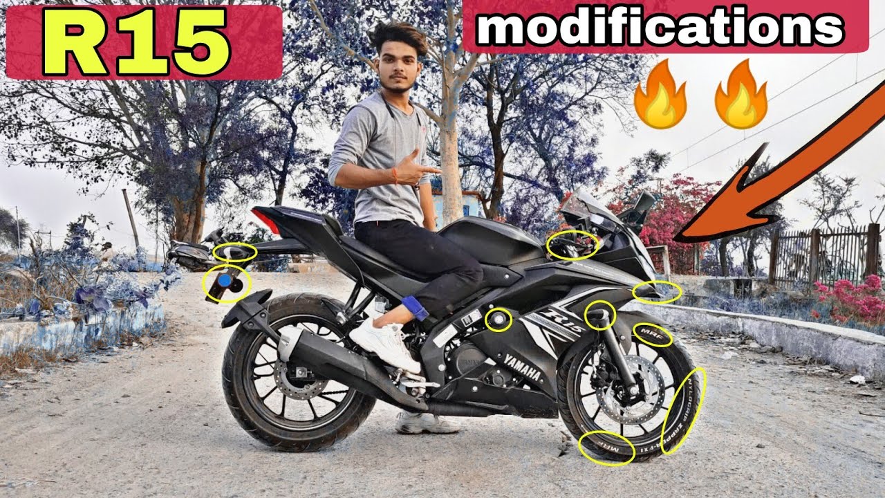 R15 V3 BS6 best Modifications under 4000 rupee ...😱😱🔥🔥