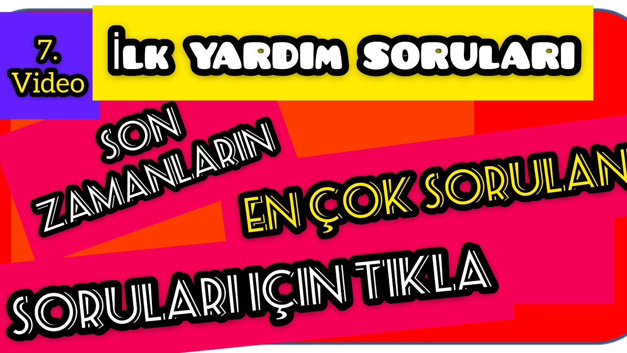 EN ÇOK ÇIKAN İLKYARDIM SORULARI VE CEVAPLARI #EHLİYETSINAVSORULARI 2020 #ilkyardım #dersi #ehliyet