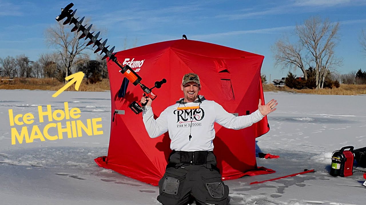 My NEW KDRILL Ice AUGER (A Game Changer)