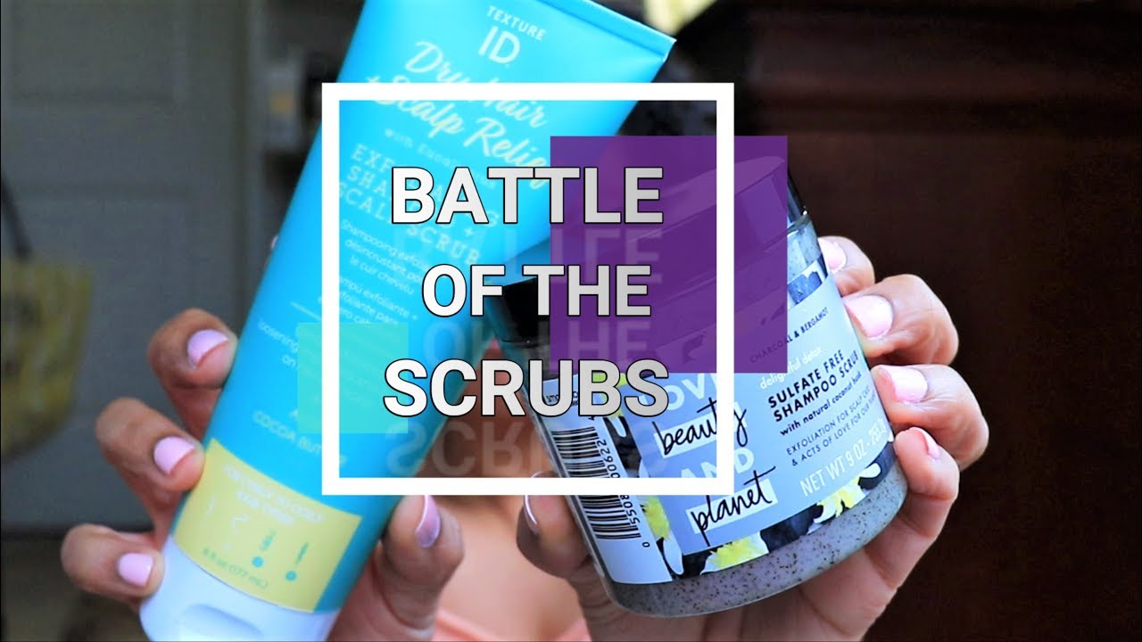 Texture ID Dry Hair & Scalp Relief vs. Love Beauty and Planet Shampoo Scrubs