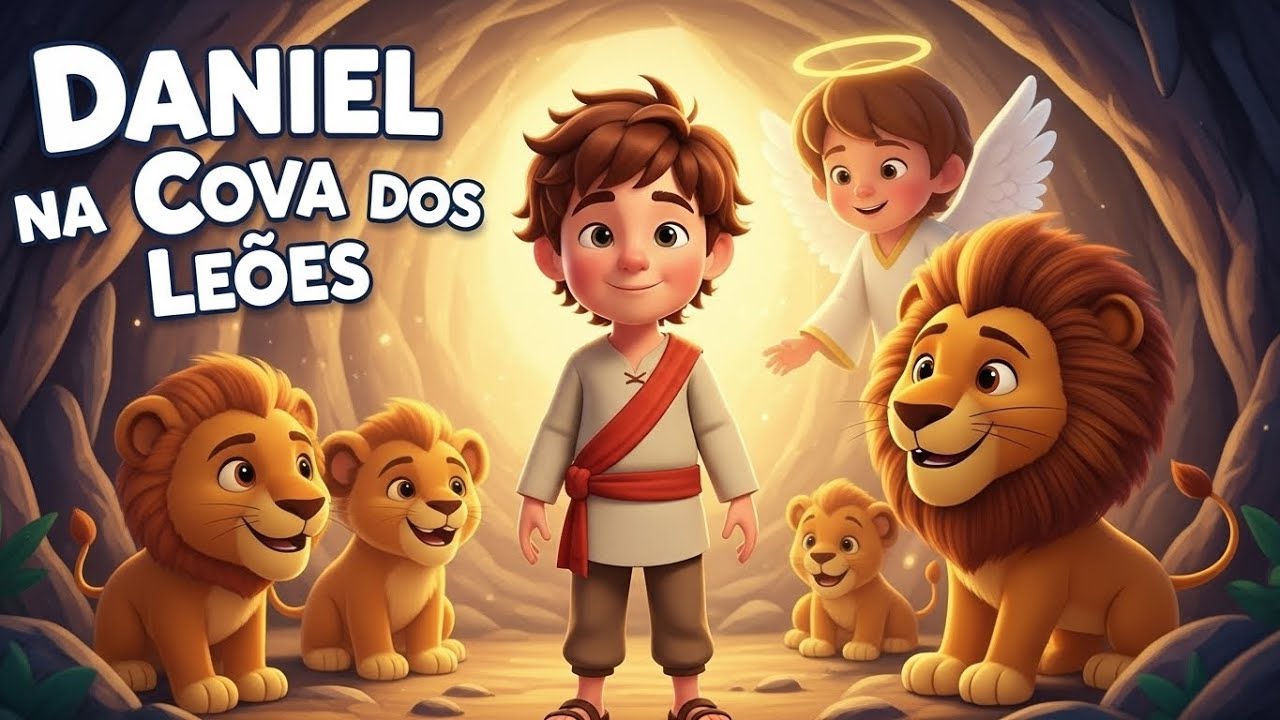🎵🦁 Daniel na Cova dos Leões | História de Fé! 💛✨ | Música Infantil Cristã
