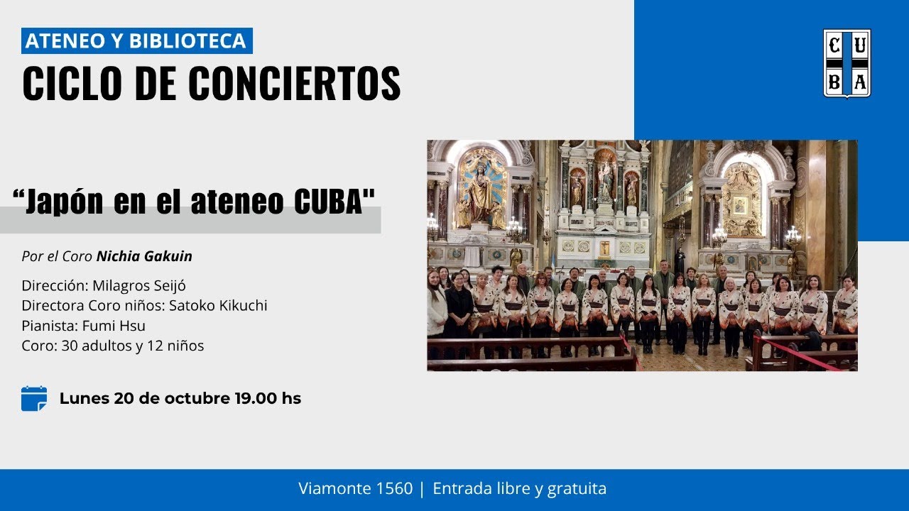 Concierto del Coro Nichia Gakuin “JAPÓN en el Ateneo CUBA