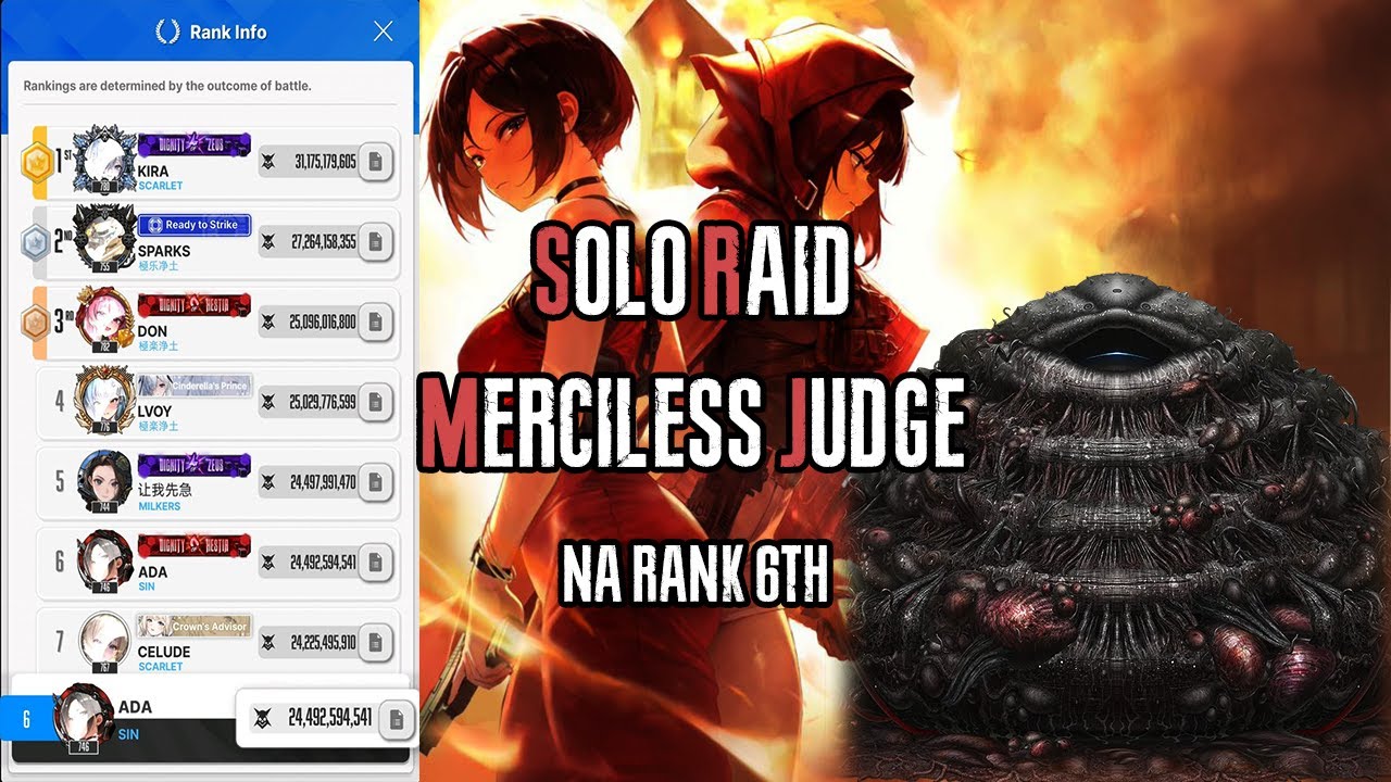 Solo Raid: Merciless Judge | Rank 6th NA | 24,492,594,541 DMG | NIKKE