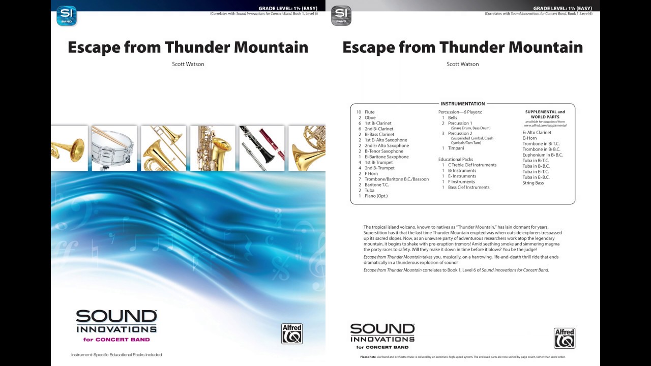 Escape from Thunder Mountain, by Scott Watson – Score & Sound