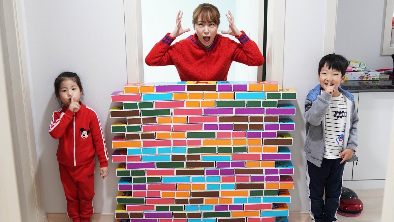 종이블럭으로 재밌게 노는 방법?!! 서은이의 종이블럭 쌓기 색깔공부 집만들기 뽀로로 Making House with Paper Block
