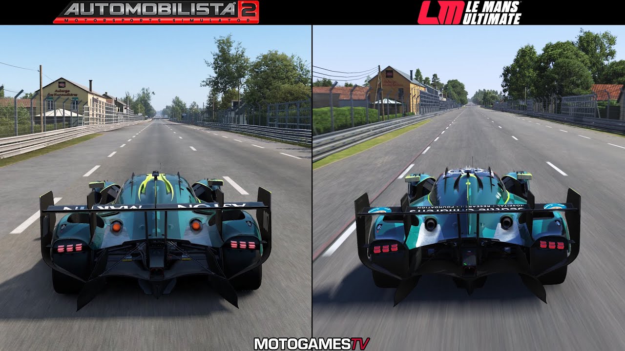 Automobilista 2 vs Le Mans Ultimate - Aston Martin Valkyrie at Circuit de la Sarthe (Le Mans)
