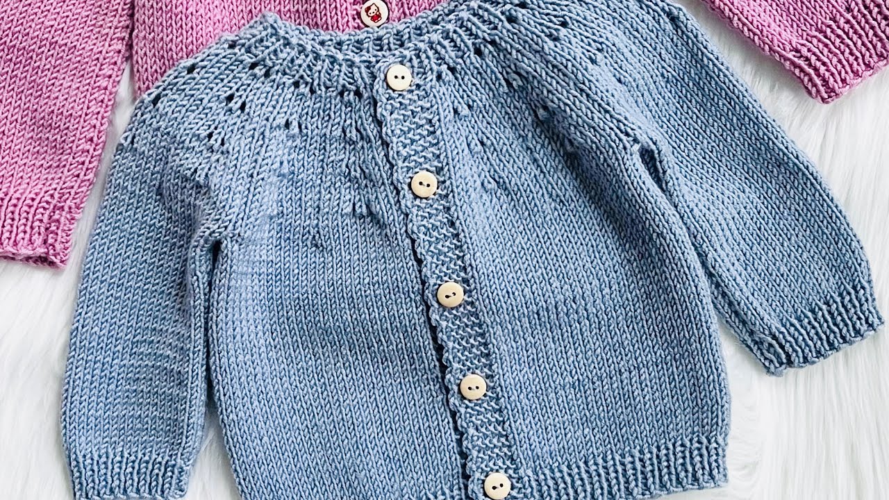 Little Max Baby Cardigan Sweater | Easy Knit Pattern Beginner Friendly Knitting Tutorial
