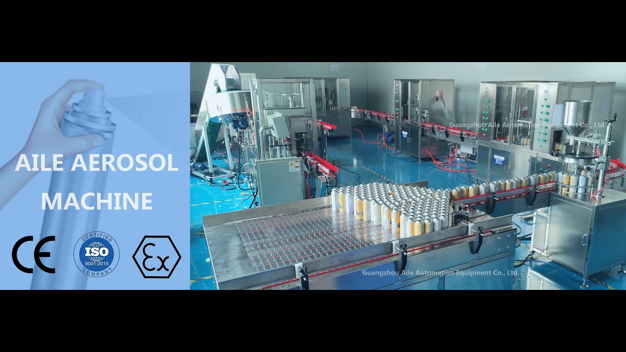 AILE High-Speed 120CPM Paint Aerosol Snow Spray Chemical Aerosol Filling Line To Southern Hemisphere