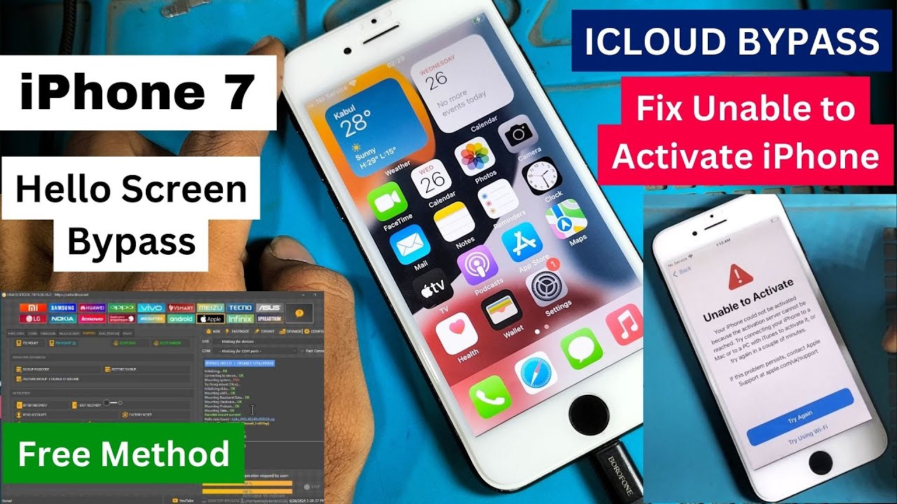 iPhone 7 Hello Screen Bypass | Fix Unable to Activate iPhone iOS 15 8 2 By Unlock Tool