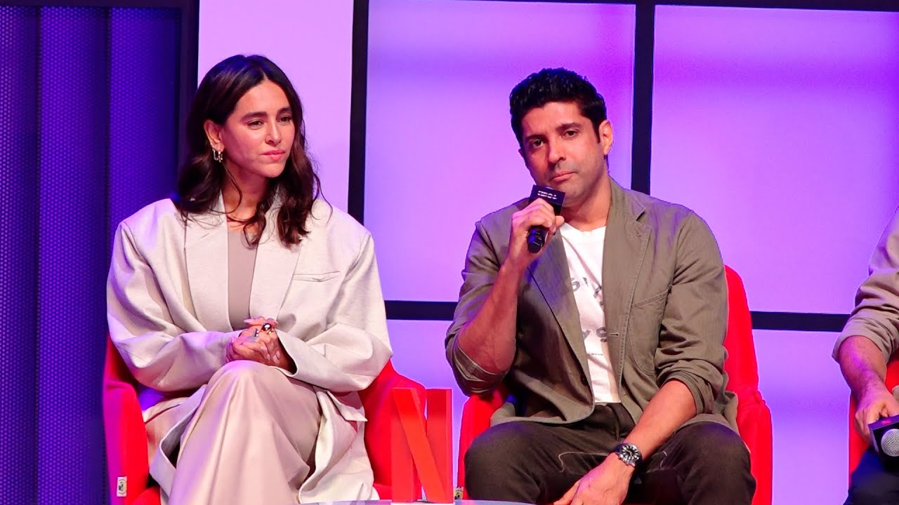 Farhan Akhtar & Shibani Dandekar For The Announcement Of Netflix India 2024 Projects Dabba Cartel