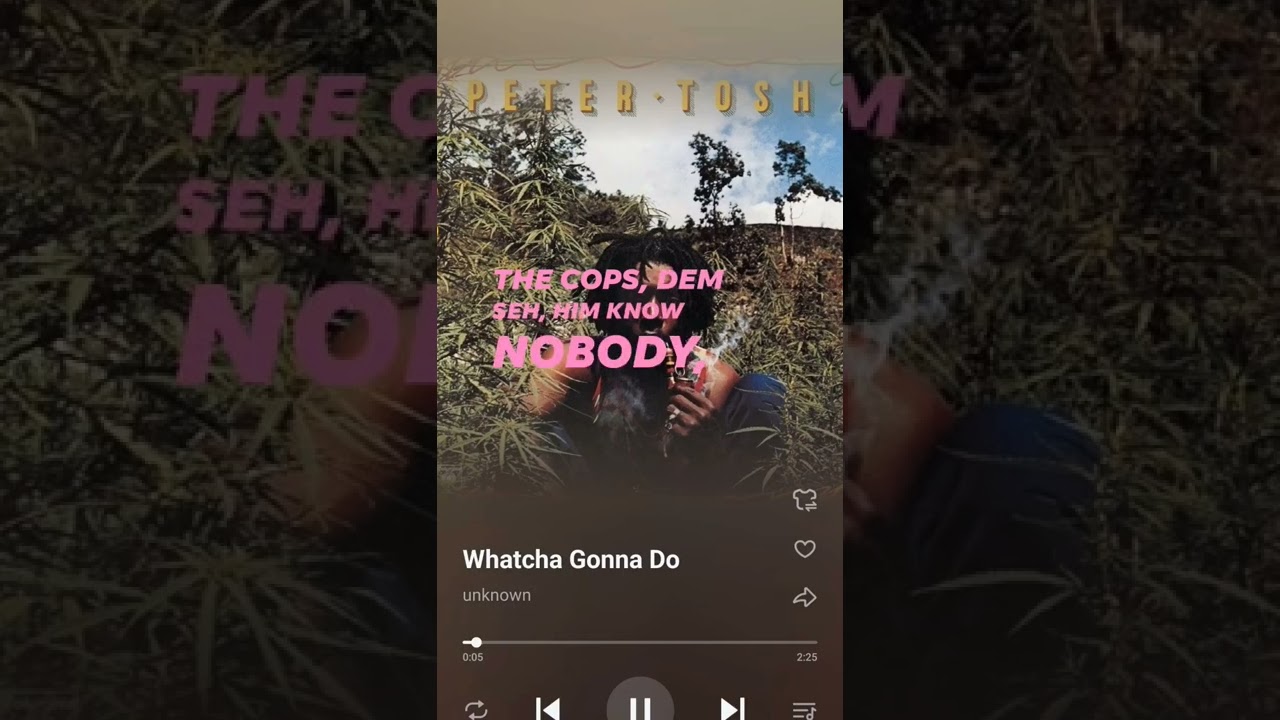 watcha gonna do #petertosh #bushdoctor