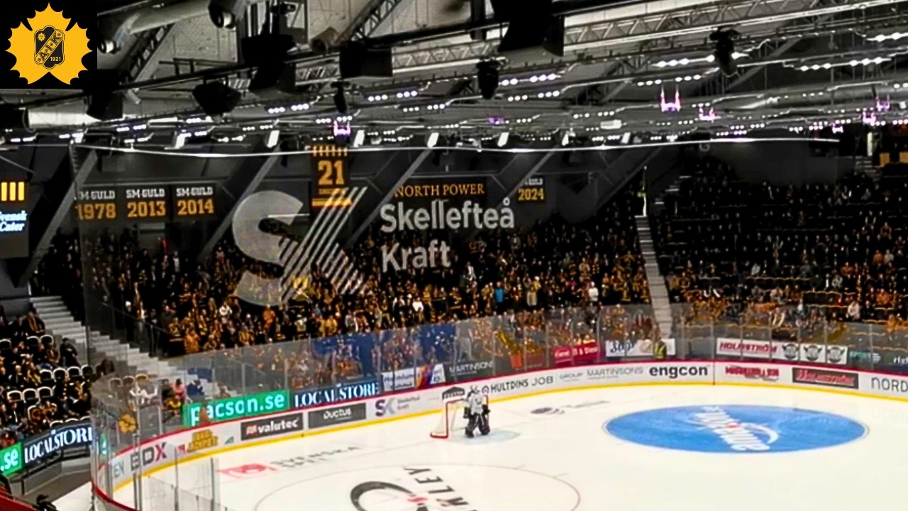 North Power på Västra Stå sjunger Hej här är vi (Skellefteå AIK mot Linköping HC i SHL)