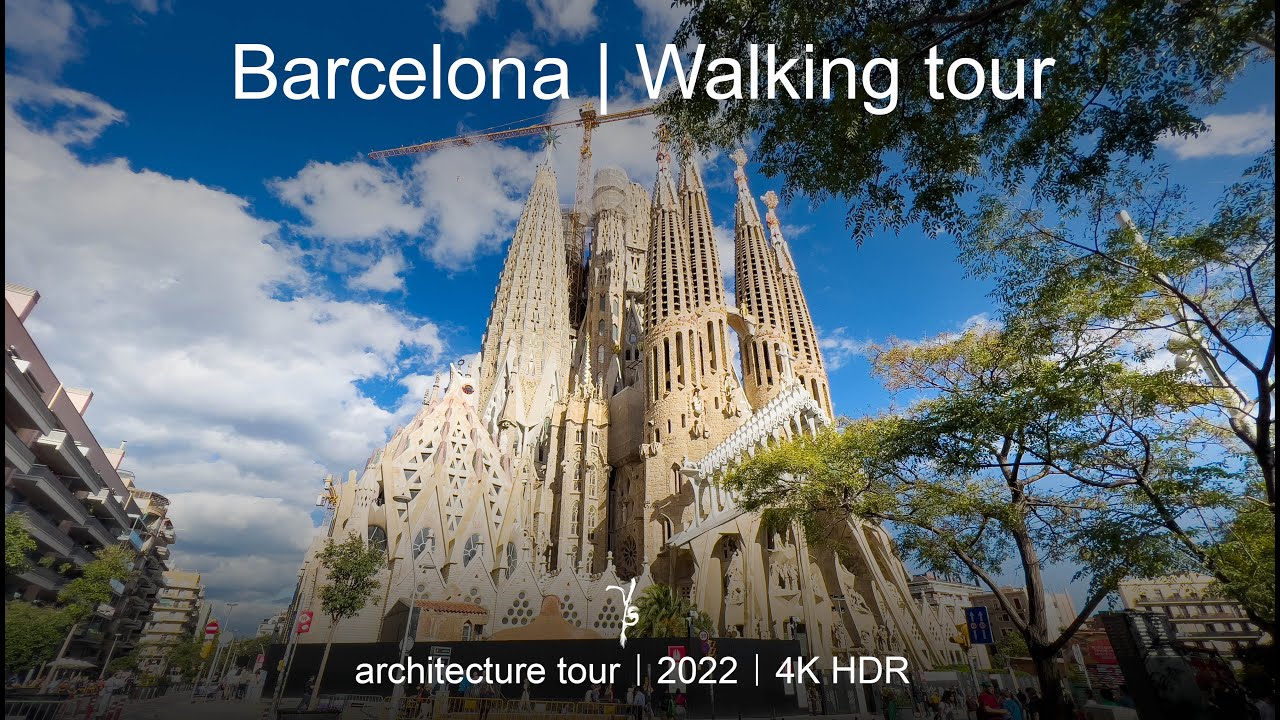 Walk around in Barcelona 2022 | 4K HDR | modern architecture tour | city tour | 2