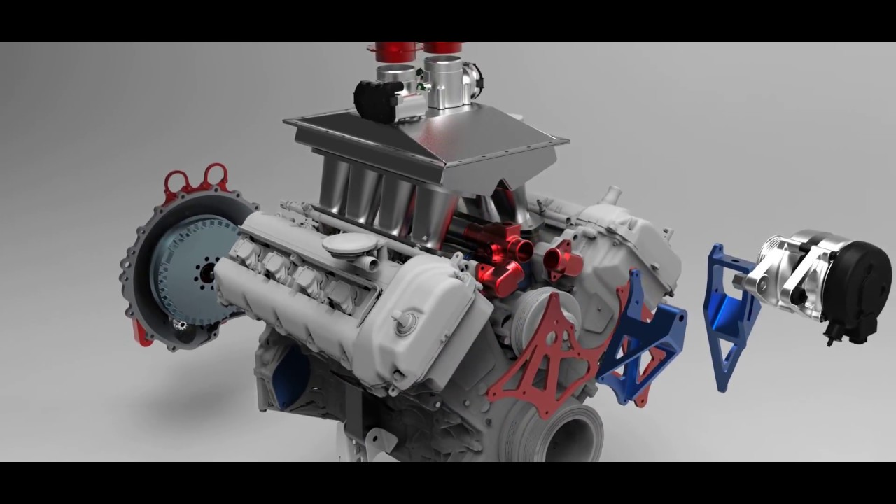 Belly Fender CAD rendering of Jaguar Land Rover AJv8 engine
