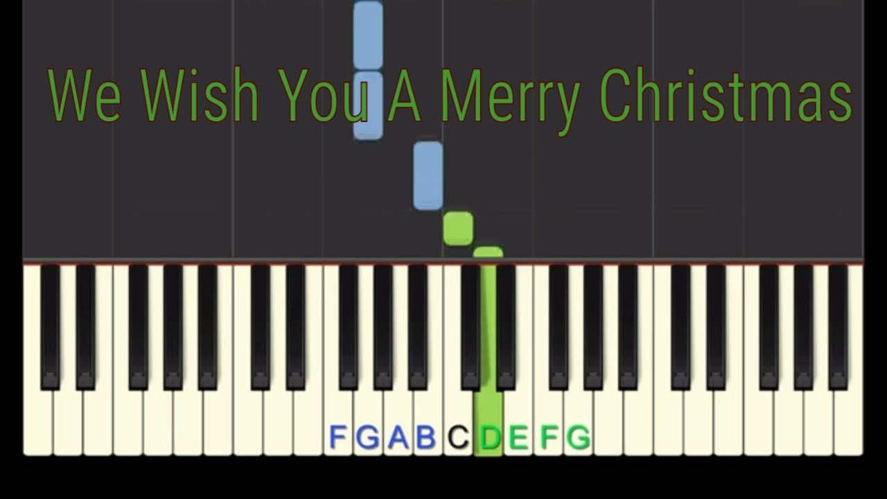 Easy Piano Tutorial: We Wish You A Merry Christmas (full speed) with free sheet music