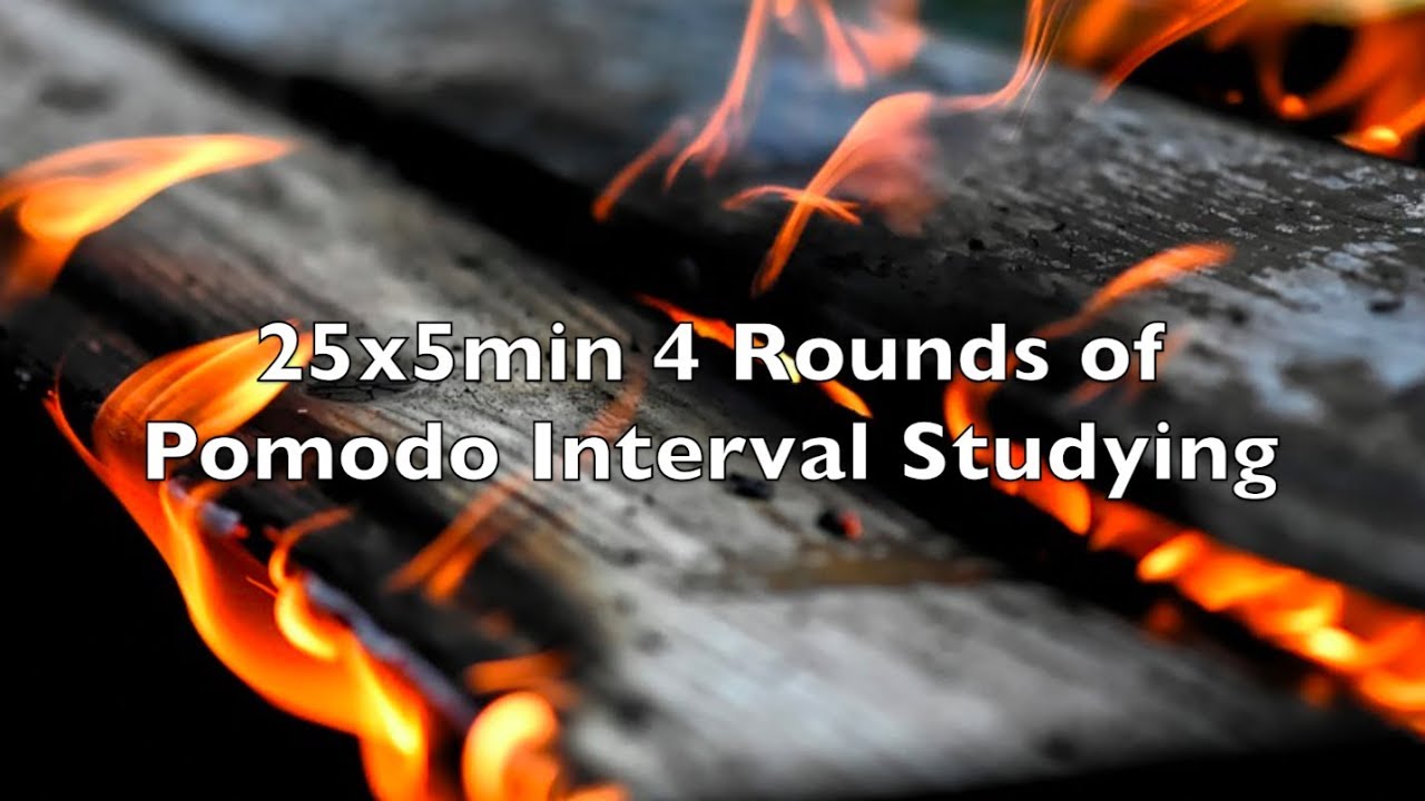Study Interval Music 25min 5min Pomodoro Fireplace Crackling Sounds
