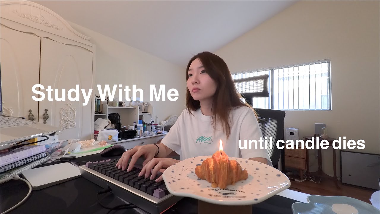 study with me until the candle goes out | real-time, keyboard asmr