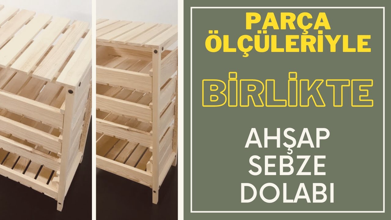 How to make a wooden fruit and vegetable cabinet using material measurements?