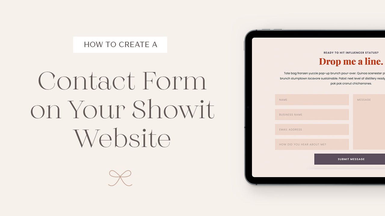 How to Create a Contact Form on Your Showit Website