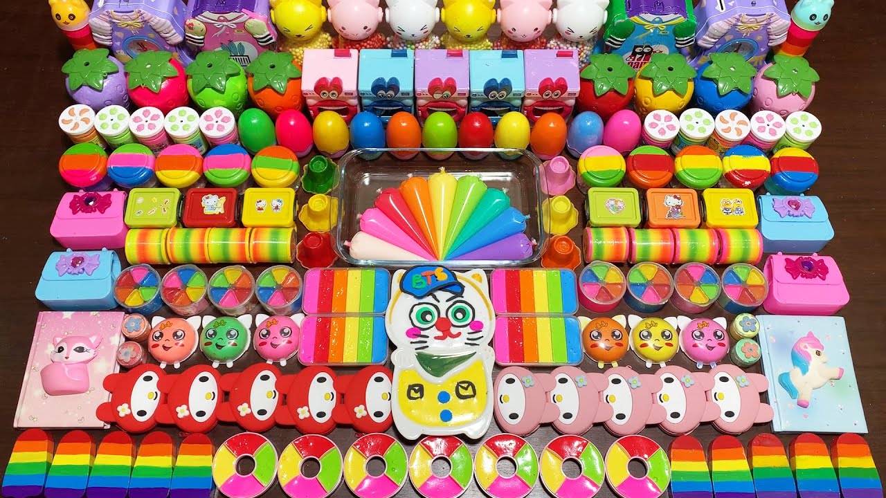 SERIES OF CHARACTERS ! SATISFYING WITH CLAY PIPING BAGS ! Mixing Random Things Into Slime #3094