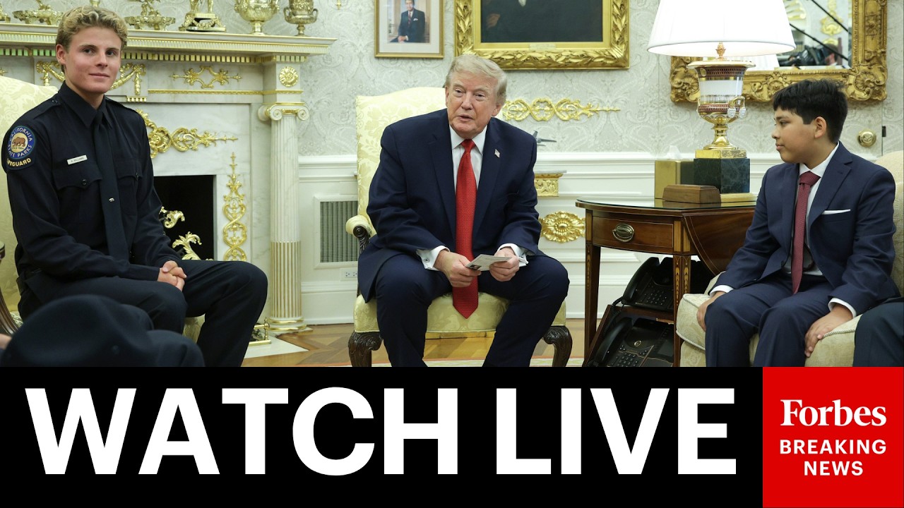 LIVE: President Trump Hosts Lifeguard Ryder Williams In The Oval Office