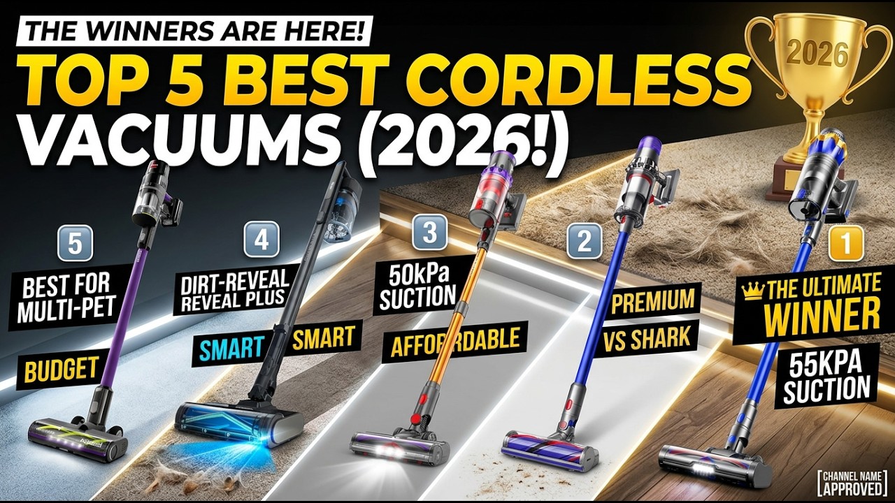 TOP 5 Best Cordless Vacuum 2026 🏆 Budget to Premium & Dyson vs Shark!