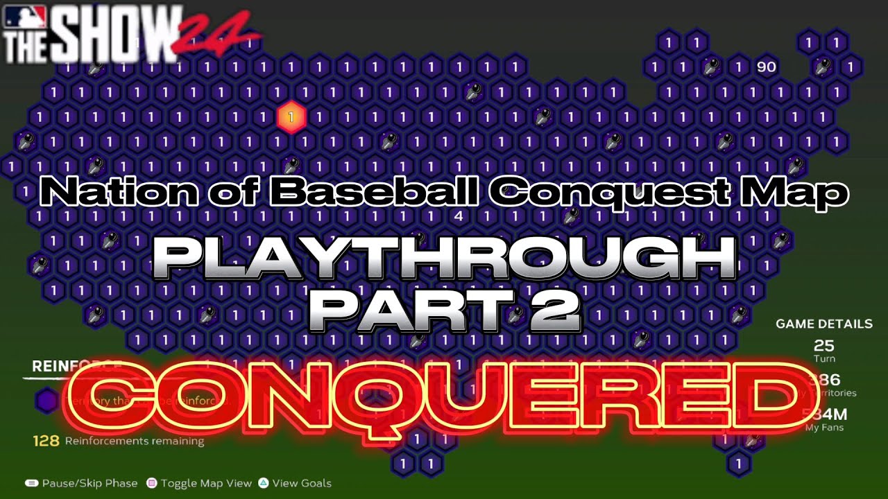 Nation of Baseball Conquest Map - Full Playthrough (Part 1) - MLB The Show 24