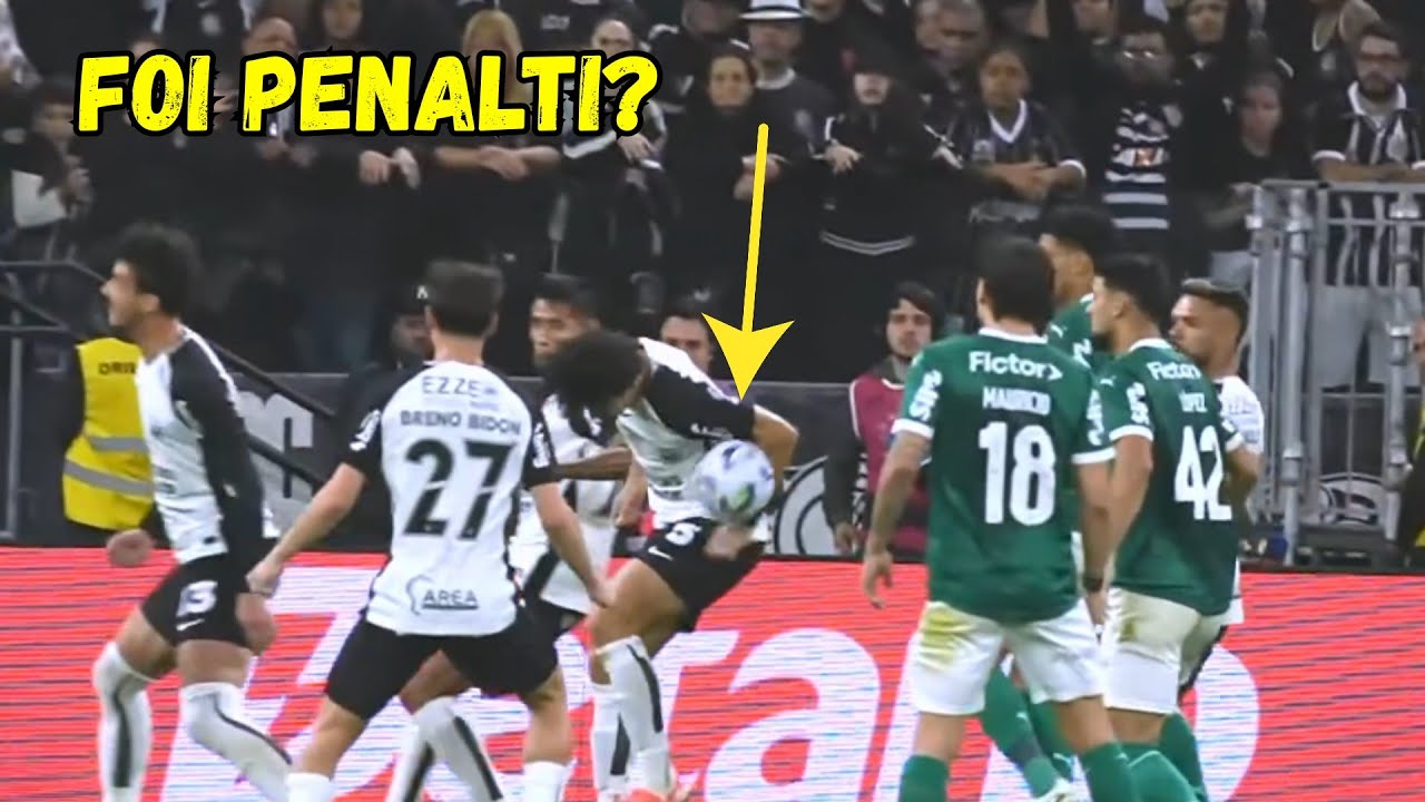 FOI PENALTI? LANCE DA M&Atilde;O NA BOLA DE ANDRE RAMALHO CONTRA O PALMEIRAS