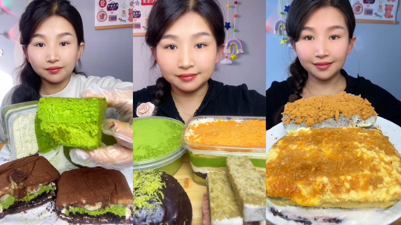 Asmr Challenge Cake 🍰🎂 Dessert 🎂 Chocolate 🍫 Tiramisu cheesecake Mochi #asmr #creamy #lavacake 