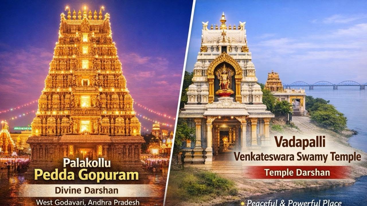 పాలకొల్లు పెద్ద గోపురం & వాడపల్లి వెంకటేశ్వర స్వామి ఆలయం దర్శనం🙏🙏