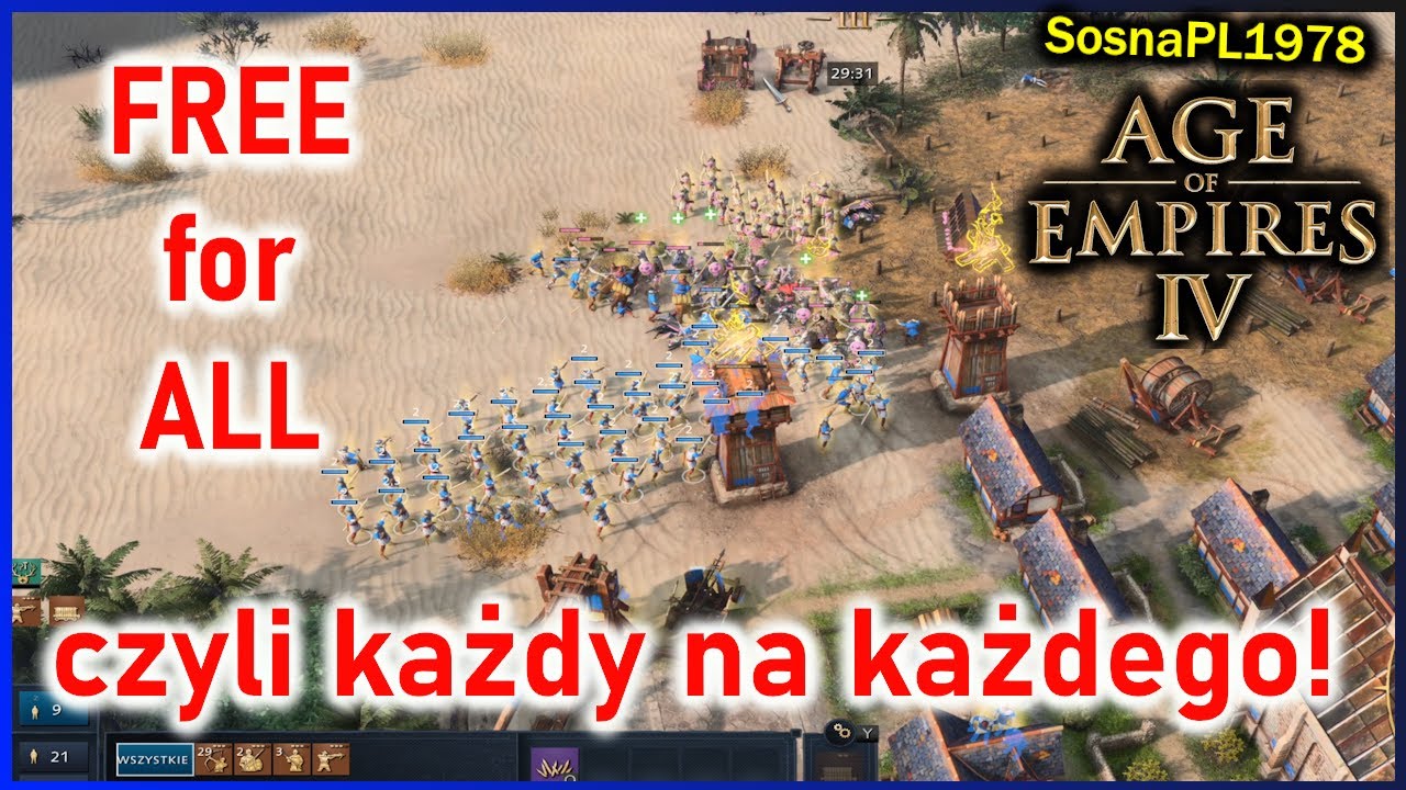 AOE4 - KAŻDY NA KAŻDEGO - 8 FRAKCJI - 3 LUDZI | TOTALNY ARMAGEDON | SosnaPL