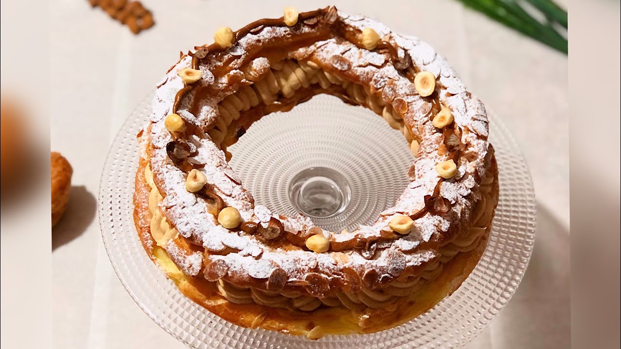 Paris Brest | Puff Pastry Recipe | باري بريست بكريمة الموسلين والبراليني!