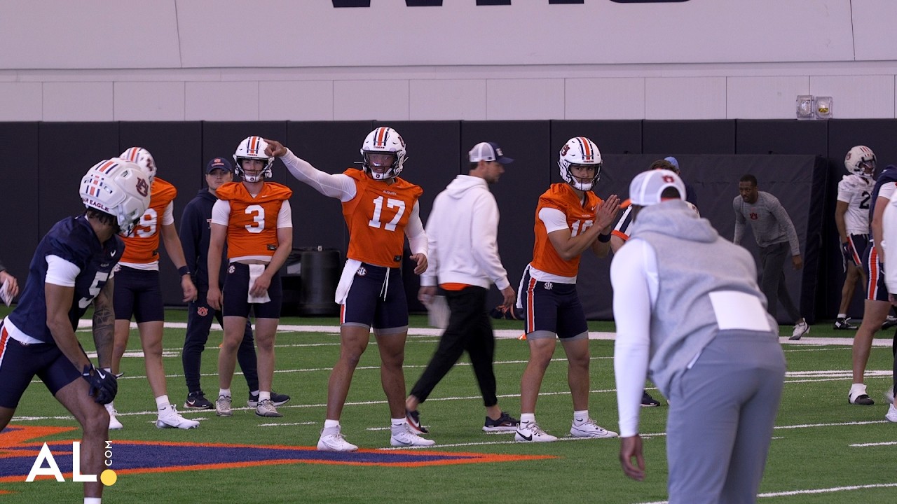 First look at Byrum Brown and the Auburn quarterbacks on day one of spring practice