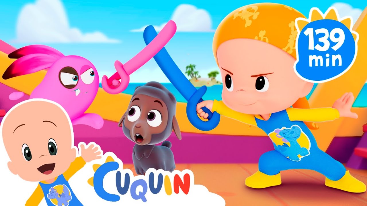 ¡Animales de granja! Juega con Cuquín y los huevos sorpresa en el barco pirata | Vídeos educativos
