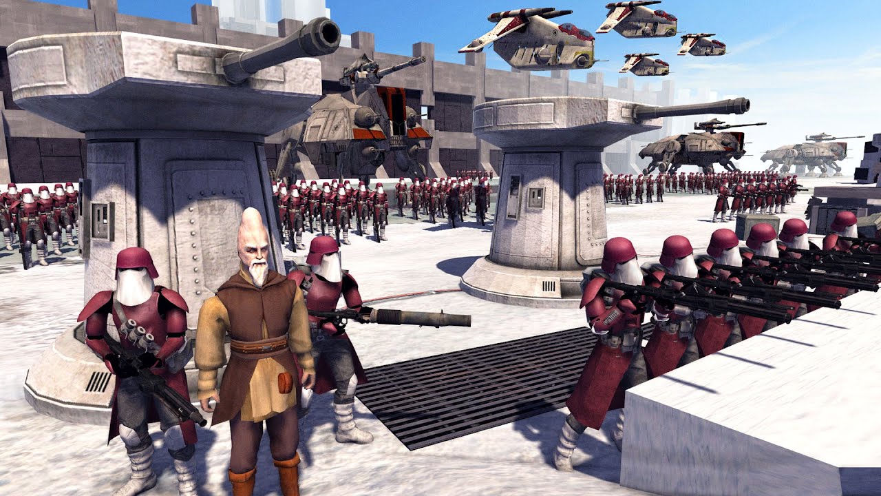 Clone Marines Defend CITY WALLS From Invasion! - Men of War: Star Wars Mod