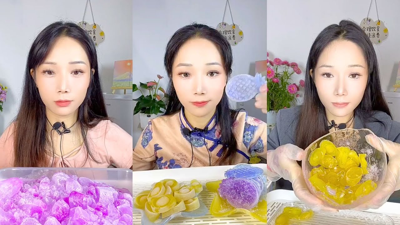 ASMR Colorful Ice Mukbang Eating Show | Satisfying Crunch & Relaxing Sounds | #184