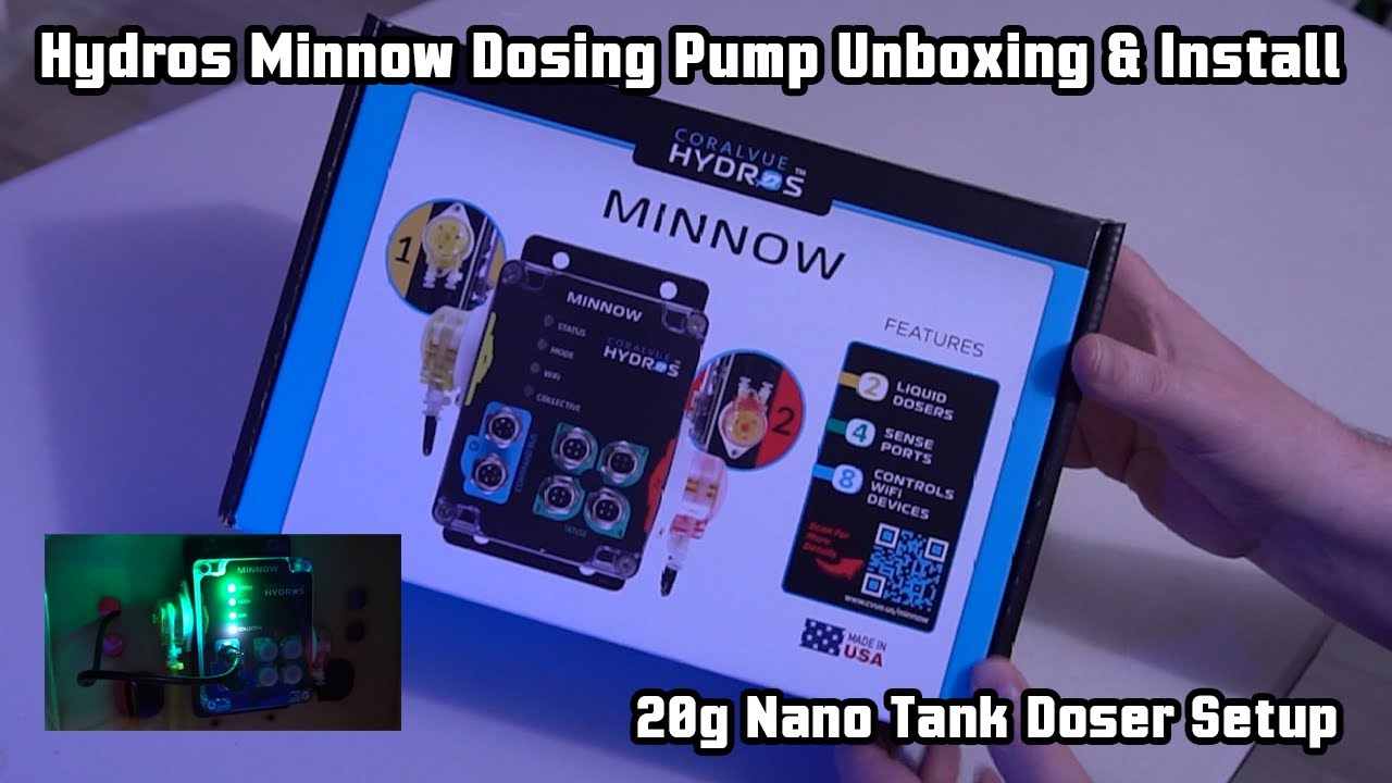 Hydros Minnow Dosing Pump Unboxing & Install - 20g Nano Tank Doser Setup